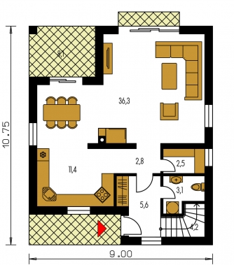 Grundriss des Erdgeschosses - PREMIER 194